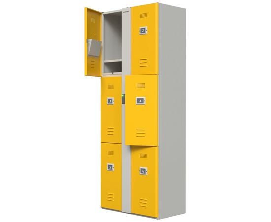 Автоматический шкаф-локер CARDDEX LP-6E (Артикул:LP-6E), Серия: LP, Количество секций: 6, Бесконтактный считыватель: EM-Marin