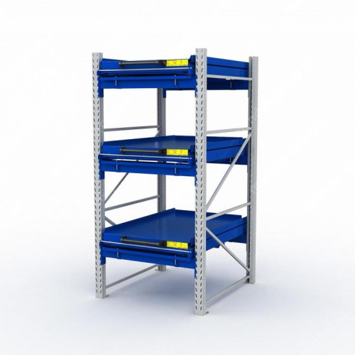 ER-00023397 Стеллаж с выкатными платформами S-HEAVY 1000/900 (3 яруса хранения)